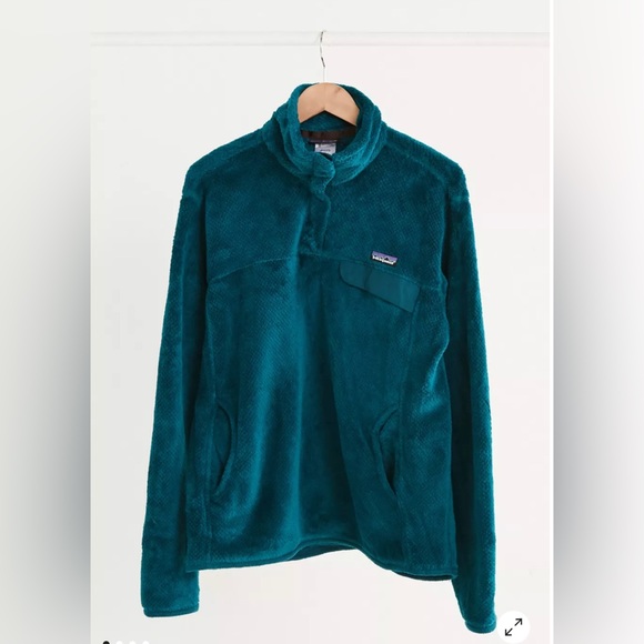 Vintage Patagonia Dark Teal Fleece Sweatshirt - Picture 1 of 4